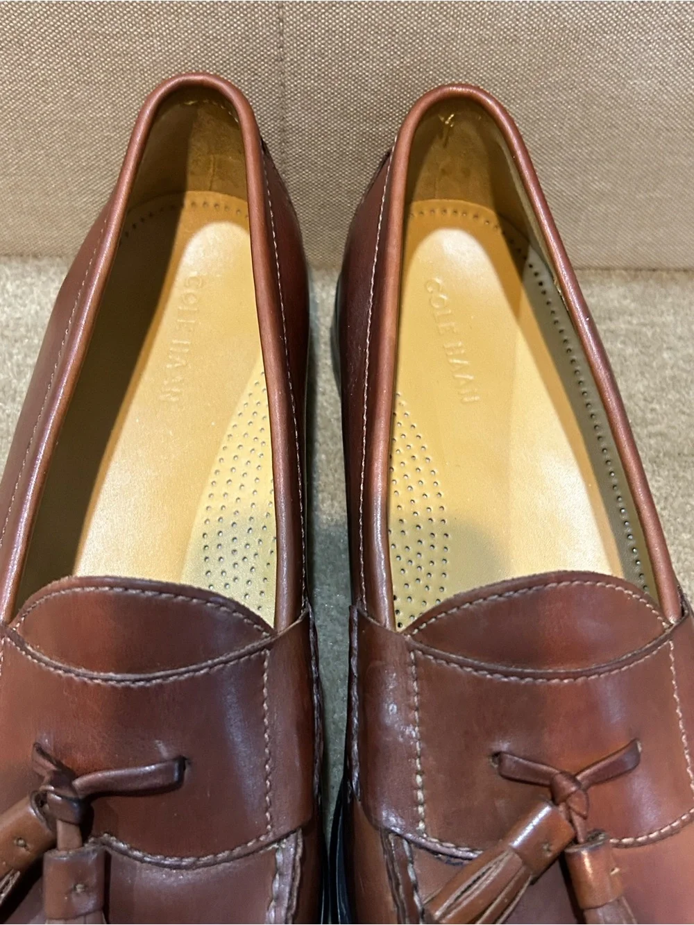 Cole Haan Brown Leather Tassel Loafers Size 12 D, Men's